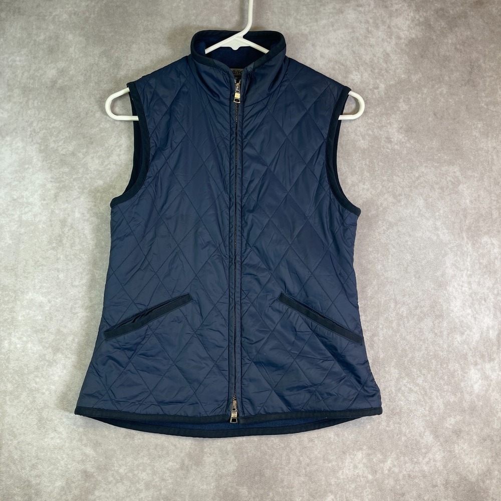 G/FORE Quilted Vest Womens XS Blue Wool Lined Sleeveless Full Zip Hiking Outdoor